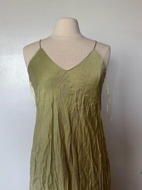 Banana Republic Olive Green Silk Slip Dress